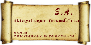 Stiegelmayer Annamária névjegykártya